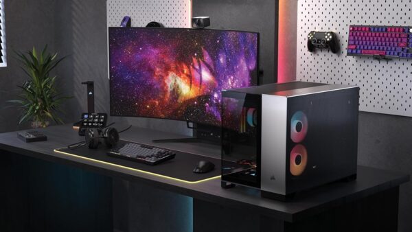 Corsair Vengeance A5100 Gaming-pc, vloeistofgekoelde AMD Ryzen 7 7800X3D CPU, NVIDIA GeForce RTX 5080 GPU, 32 GB Dominator Titanium RGB DDR5-geheugen, 2 TB M.2 SSD, zwart