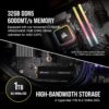 Corsair Vengeance A7400-serie gaming-pc - vloeistofgekoelde AMD Ryzen 7 9700X CPU - NVIDIA GeForce RTX 4070 Super GPU - 32 GB Vengeance RGB DDR5-geheugen - 1 TB M.2 SSD - Zwart