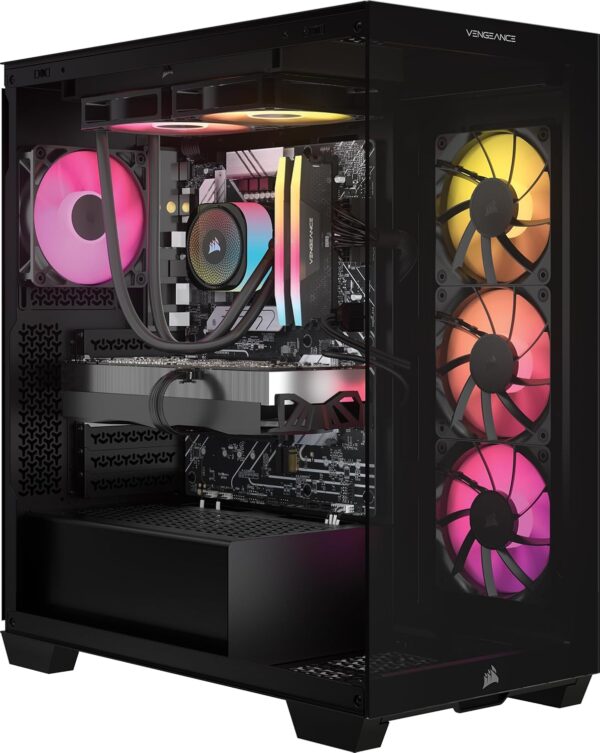 Corsair Vengeance a7500 Gaming PC – Liquid Cooled AMD Ryzen™ 7 9800X3D CPU – AMD® Radeon RX 9070XT GPU – 32GB Vengeance RGB DDR5-geheugen – 1TB M.2 SSD – Zwart