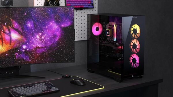 Corsair Vengeance A7500 Gaming-pc, vloeistofgekoelde AMD Ryzen 7 7800X3D CPU, NVIDIA GeForce RTX 5070 GPU, 32 GB Vengeance RGB DDR5-geheugen, 1 TB M.2 SSD, zwart