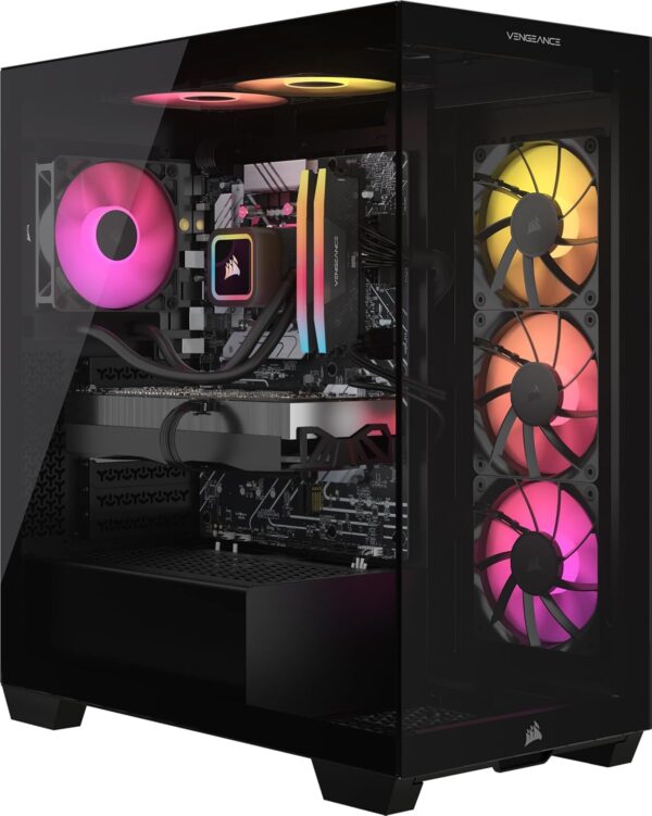Corsair Vengeance A7500 Gaming-pc, vloeistofgekoelde AMD Ryzen 7 9700X CPU, NVIDIA GeForce RTX 4070 Ti Super GPU, 32 GB Vengeance RGB DDR5-geheugen, 1 TB M.2 SSD, zwart