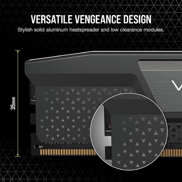 Corsair VENGEANCE DDR5 32GB (2x16GB) 6400MHz C32 Intel Optimized Desktop Memory (Onboard Voltage Control, Custom XMP 3.0 Profiles, Solid Aluminum Heatspreader) Black
