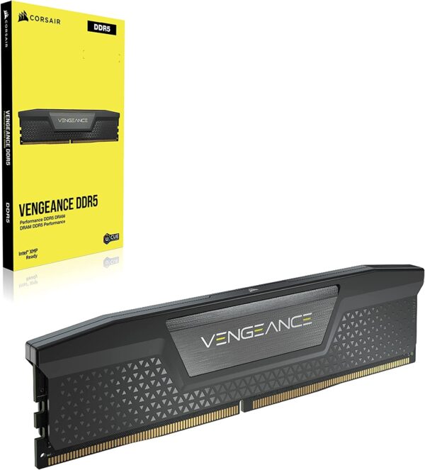 Corsair VENGEANCE DDR5 32GB (2x16GB) 6400MHz C32 Intel Optimized Desktop Memory (Onboard Voltage Control, Custom XMP 3.0 Profiles, Solid Aluminum Heatspreader) Black