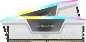 Corsair Vengeance RGB DDR5 32GB (2x16GB) 5200MHz C40 Intel-Optimized Desktop Storage (Ten Zone Dynamic RGB Lighting, Built-in Voltage Control, Custom XMP 3.0 Profiles) White