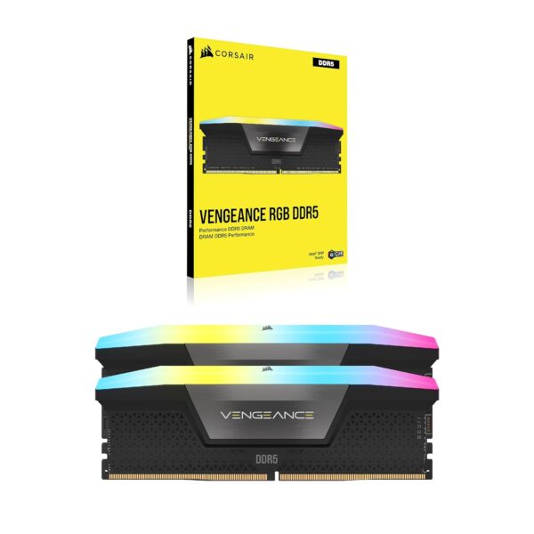 CORSAIR VENGEANCE RGB DDR5 32GB (2x16GB) DDR5 6000MHz CL30 AMD EXPO Intel XMP iCUE Compatible Computer Memory – Grey (CMH32GX5M2B6000Z30K)