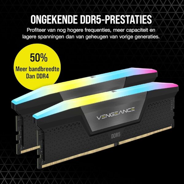 CORSAIR VENGEANCE RGB DDR5 32GB (2x16GB) DDR5 6000MHz CL30 AMD EXPO Intel XMP iCUE Compatible Computer Memory – Grey (CMH32GX5M2B6000Z30K)