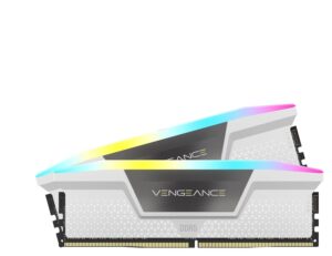 CORSAIR VENGEANCE RGB DDR5 RAM 32GB (2x16GB) 6000MHz CL36 Intel XMP iCUE Compatible Computer Memory - White (CMH32GX5M2B6000C36W)