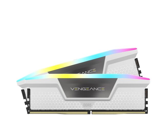 CORSAIR VENGEANCE RGB DDR5 RAM 32GB (2x16GB) 6000MHz CL36 Intel XMP iCUE Compatible Computer Memory - White (CMH32GX5M2B6000C36W)