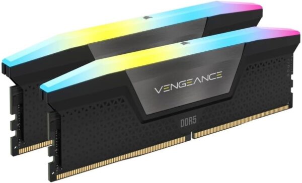 CORSAIR VENGEANCE RGB DDR5 RAM 48GB (2x24GB) 6000MHz CL36 Intel XMP iCUE Compatible Computer Memory - Black (CMH48GX5M2E6000C36)