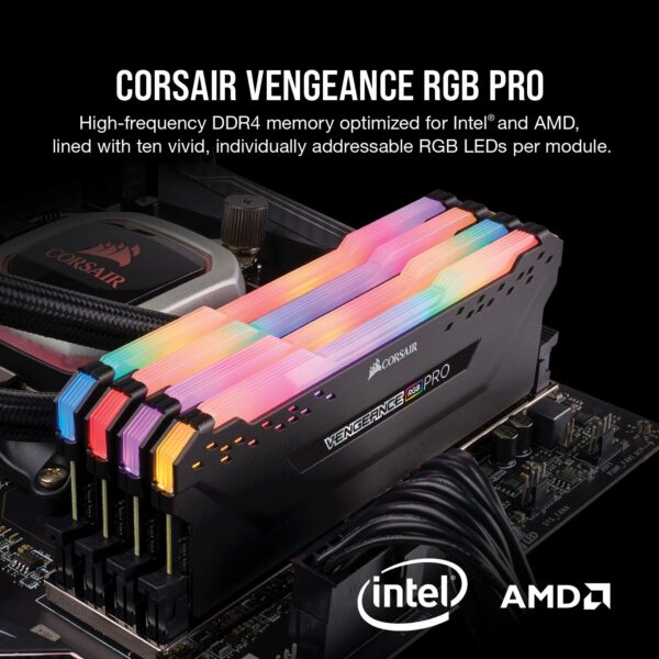 Corsair Vengeance RGB Pro Black 16GB Kit (2X 8GB) DDR4-3200 CL16 DIMM RAM