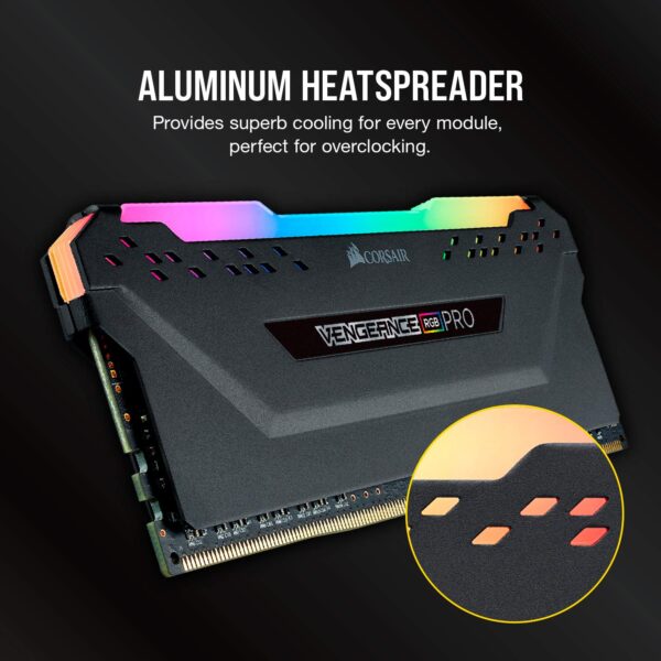 Corsair Vengeance RGB Pro Black 16GB Kit (2X 8GB) DDR4-3200 CL16 DIMM RAM