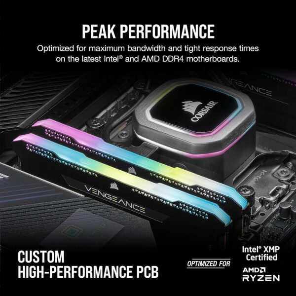 Corsair VENGEANCE RGB PRO SL 64GB (2x32GB) DDR4 3600MHz C18 (10 Ultra-Bright RGB LEDs, Intel XMP 2.0 Support, Intel Z390, AMD 300/400 Series, AMD X570 Compatible) Black