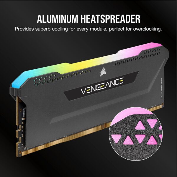 Corsair VENGEANCE RGB PRO SL 64GB (2x32GB) DDR4 3600MHz C18 (10 Ultra-Bright RGB LEDs, Intel XMP 2.0 Support, Intel Z390, AMD 300/400 Series, AMD X570 Compatible) Black
