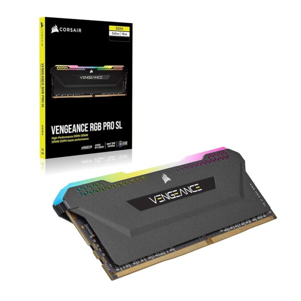 Corsair VENGEANCE RGB PRO SL 64GB (2x32GB) DDR4 3600MHz C18 (10 Ultra-Bright RGB LEDs, Intel XMP 2.0 Support, Intel Z390, AMD 300/400 Series, AMD X570 Compatible) Black