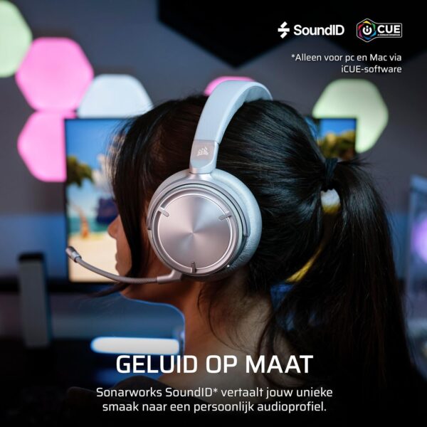 CORSAIR VIRTUOSO MAX WIRELESS Gamingheadset met Bluetooth – Dolby Atmos, SoundID, Actieve Ruisonderdrukking, Omroepkwaliteit Microfoon, 50 mm-Grafeendrivers, voor PC, Mac, PS5,...