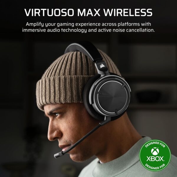 CORSAIR VIRTUOSO MAX WIRELESS voor Xbox Gamingheadset met Bluetooth – Dolby Atmos, Actieve Ruisonderdrukking, Omroepkwaliteit Microfoon, 50 mm-Grafeendrivers, voor Xbox, PC, Mac...