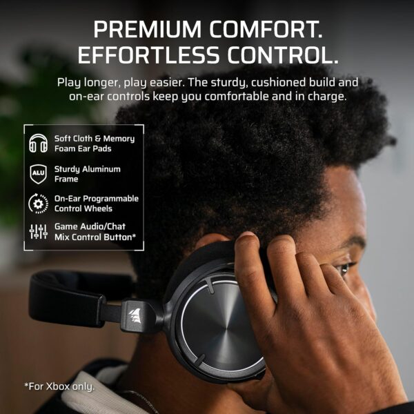 CORSAIR VIRTUOSO MAX WIRELESS voor Xbox Gamingheadset met Bluetooth – Dolby Atmos, Actieve Ruisonderdrukking, Omroepkwaliteit Microfoon, 50 mm-Grafeendrivers, voor Xbox, PC, Mac...
