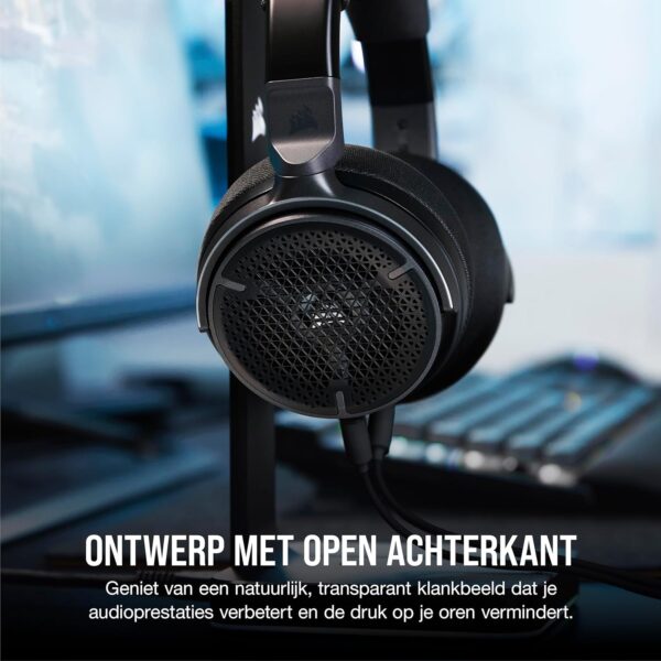 CORSAIR VIRTUOSO PRO Bedrade Open Achterkant Gaming Headset - Afneembare Uni-Directionele Microfoon - 50mm Graphene Drivers - 20Hz-40 kHz Frequentiereactie - Wit