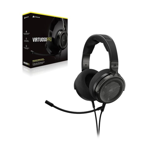 CORSAIR VIRTUOSO PRO Bedrade Open Achterkant Gaming Headset - Afneembare Uni-Directionele Microfoon - 50mm Graphene Drivers - 20Hz-40 kHz Frequentiereactie - Koolstof