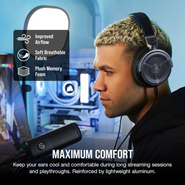 Corsair Virtuoso PRO Bedrade Open Back Gaming Headset - Afneembare Unidirectionele Microfoon - 50mm Graphene Drivers - 20Hz-40 kHz Frequentie Reponse - Carbon