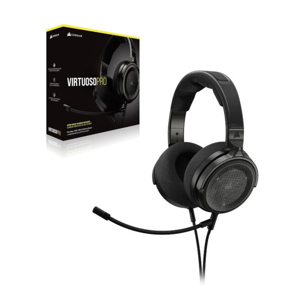 Corsair Virtuoso PRO Bedrade Open Back Gaming Headset - Afneembare Unidirectionele Microfoon - 50mm Graphene Drivers - 20Hz-40 kHz Frequentie Reponse - Carbon