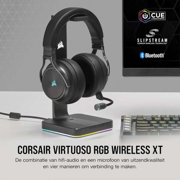 Corsair VIRTUOSO RGB WIRELESS XT High-Fidelity Gaming Headset met Spatial Audio (Dual-Wireless Aansluitingen, PC, Mac, PS5, Xbox Series X|S, Nintendo Switch en Mobiele...