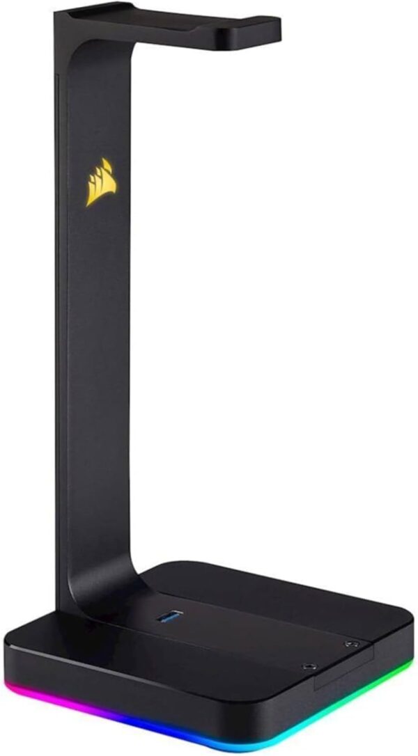 Corsair VOID ELITE draadloze gamingheadset (7.1 virtueel surroundgeluid, 2,4 GHz draadloos, met pc, PS4-compatibiliteit) - wit & Corsair St100 RGB Premium-headsetstandaard met...