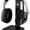 Corsair VOID ELITE draadloze gamingheadset (7.1 virtueel surroundgeluid, 2,4 GHz draadloos, met pc, PS4-compatibiliteit) - wit & Corsair St100 RGB Premium-headsetstandaard met...