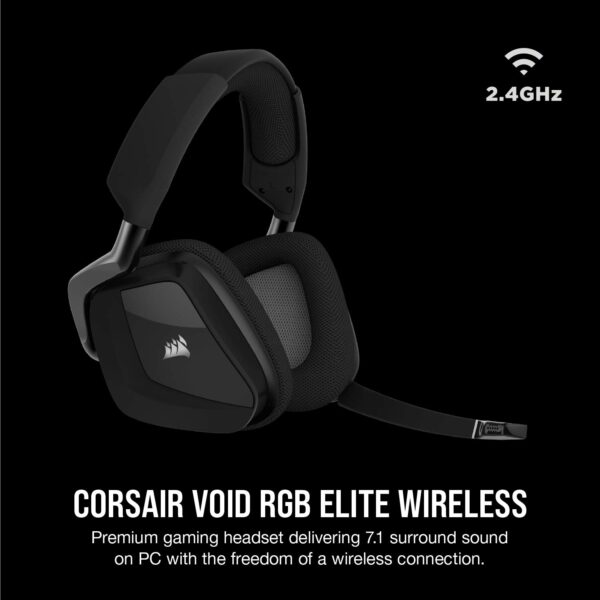 Corsair Void RGB Elite Draadloze Premium Gaming Headset met 7.1 Surround Sound - Discord gecertificeerd - werkt met PC, PS5 en PS4 - Koolgrijs (CA-9011201-NA)