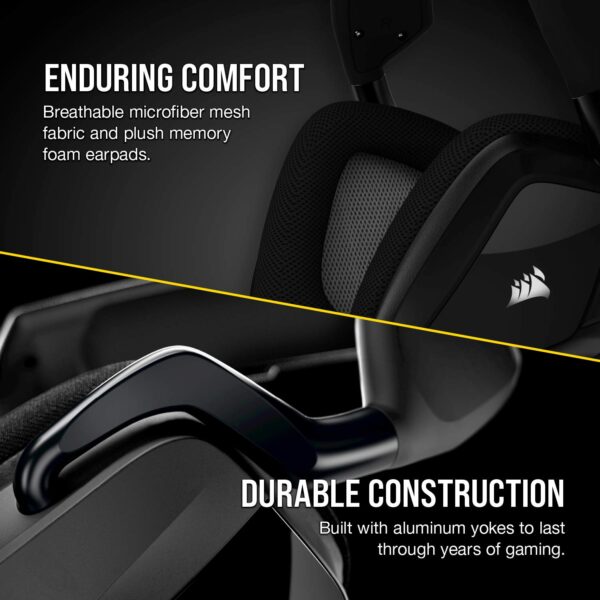 Corsair Void RGB Elite Draadloze Premium Gaming Headset met 7.1 Surround Sound - Discord gecertificeerd - werkt met PC, PS5 en PS4 - Koolgrijs (CA-9011201-NA)