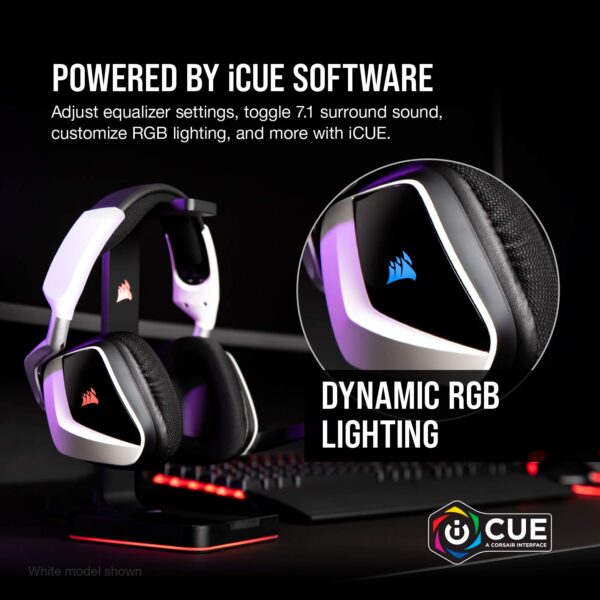 Corsair Void RGB Elite Draadloze Premium Gaming Headset met 7.1 Surround Sound - Discord gecertificeerd - werkt met PC, PS5 en PS4 - Koolgrijs (CA-9011201-NA)