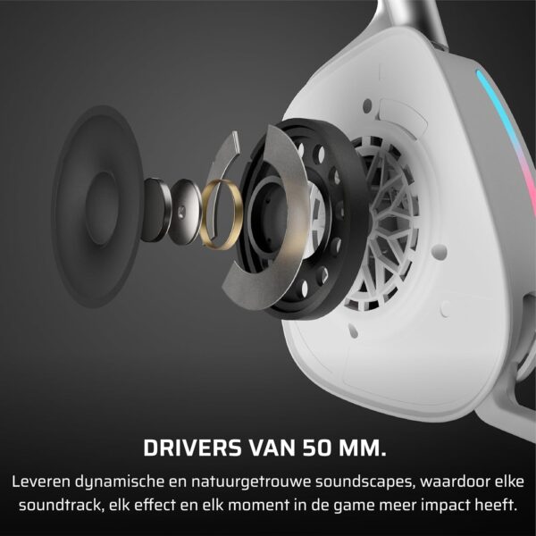 CORSAIR VOID v2 Draadloze Gaming Headset met Bluetooth voor PC, PS5, PS4, Switch & Mobiel – Dolby Atmos, 70 uur Batterijduur, Dubbele Draadloze, Snel Opladen – Wit