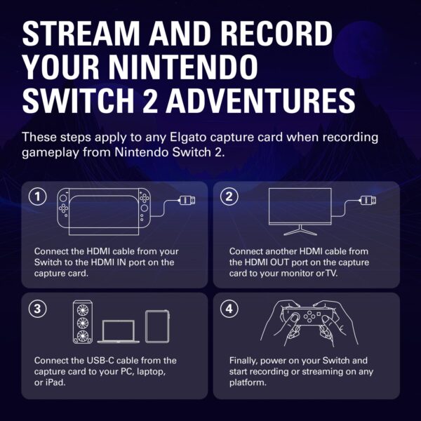 Elgato 4K S – Externe Capture Card voor PS5, Xbox Series X/S, Switch 2, pc, Mac, iPad | 4K60, 1440p120 of 1080p240 passthrough en capture, HDR10, VRR, USB-C, bijna geen vertraging