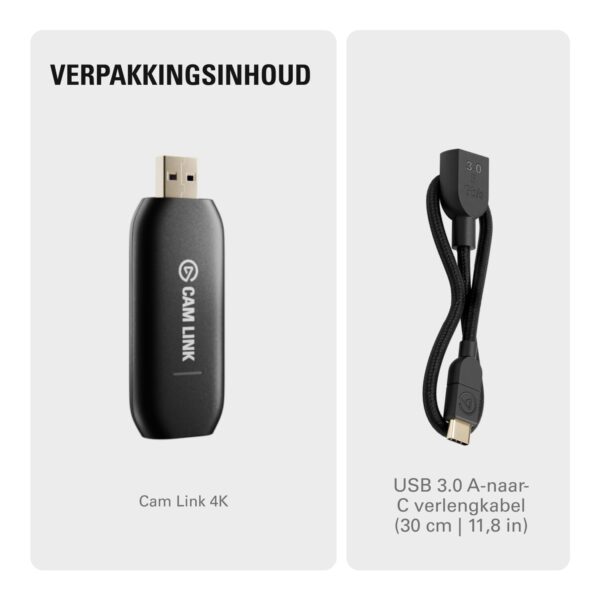 Elgato Cam Link 4K, externe camera-capture card, streamen en opnemen met DSLR, camcorder, action cam als webcam in 1080p60, 4K30 voor videovergaderen, thuiskantoor, gamen, op...