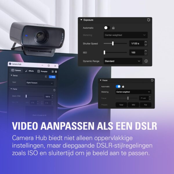 Elgato Facecam MK.2 – Premium Full HD Webcam voor streaming, gaming, videogesprekken, opnames, HDR-compatibel, Sony Sensor, PTZ Control – werkt met OBS, Zoom, Teams en meer,...