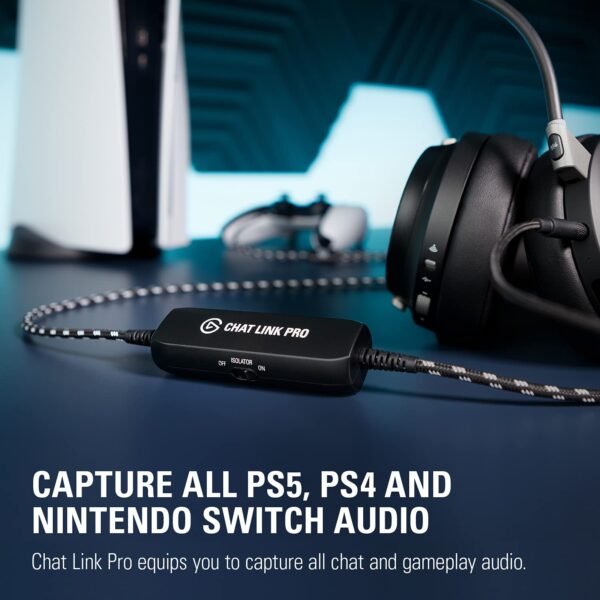 Elgato HD60 X - Stream en neem op in 1080p60 HDR10 of 4K30 met ultralage latentie, zwart & Elgato Chat Link Pro - Audio-adapter voor PS5, PS4, Nintendo Switch