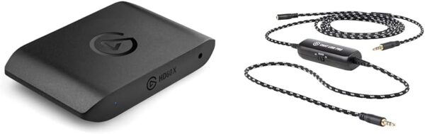 Elgato HD60 X - Stream en neem op in 1080p60 HDR10 of 4K30 met ultralage latentie, zwart & Elgato Chat Link Pro - Audio-adapter voor PS5, PS4, Nintendo Switch