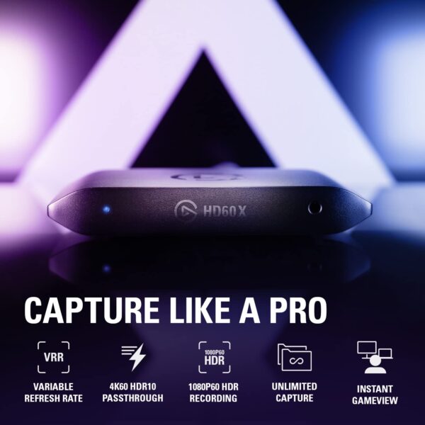 Elgato HD60 X - Streamen en opnemen in 1080p60 HDR10 of 4K30 met minieme vertraging op PS5/Pro, PS4/Pro, Xbox Series X/S, Xbox One X/S, Switch 2, in OBS en meer, werkt met pc en...