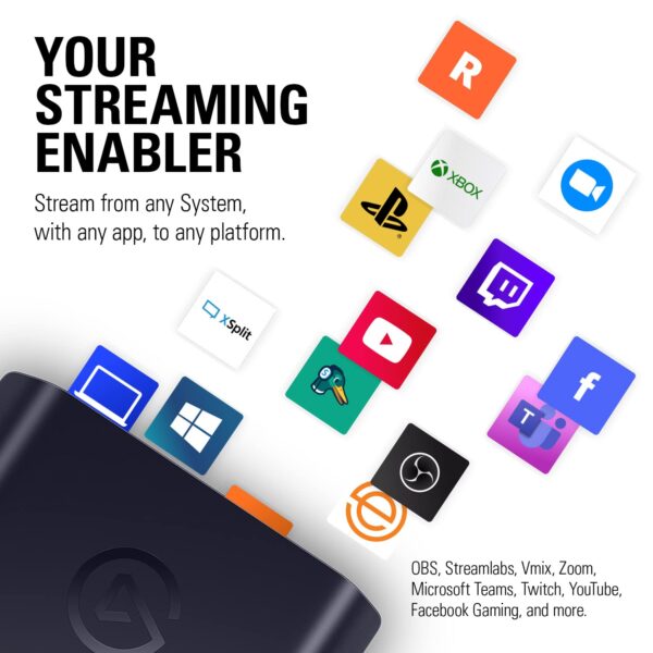 Elgato HD60 X - Streamen en opnemen in 1080p60 HDR10 of 4K30 met minieme vertraging op PS5/Pro, PS4/Pro, Xbox Series X/S, Xbox One X/S, Switch 2, in OBS en meer, werkt met pc en...