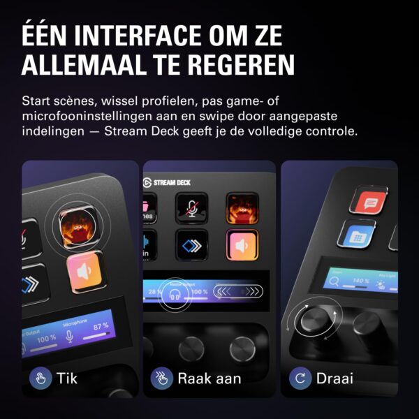Elgato Stream Deck+, Audio Mixer, Live Production and Studio Controller for Content Creators, Streaming, Gaming, with customizable touch strip dials and LCD keys, works with Mac...