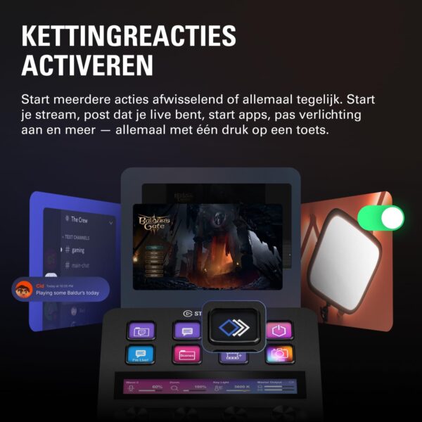 Elgato Stream Deck+, Audio Mixer, Live Production and Studio Controller for Content Creators, Streaming, Gaming, with customizable touch strip dials and LCD keys, works with Mac...