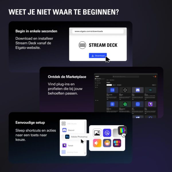 Elgato Stream Deck+, Audio Mixer, Live Production and Studio Controller for Content Creators, Streaming, Gaming, with customizable touch strip dials and LCD keys, works with Mac...