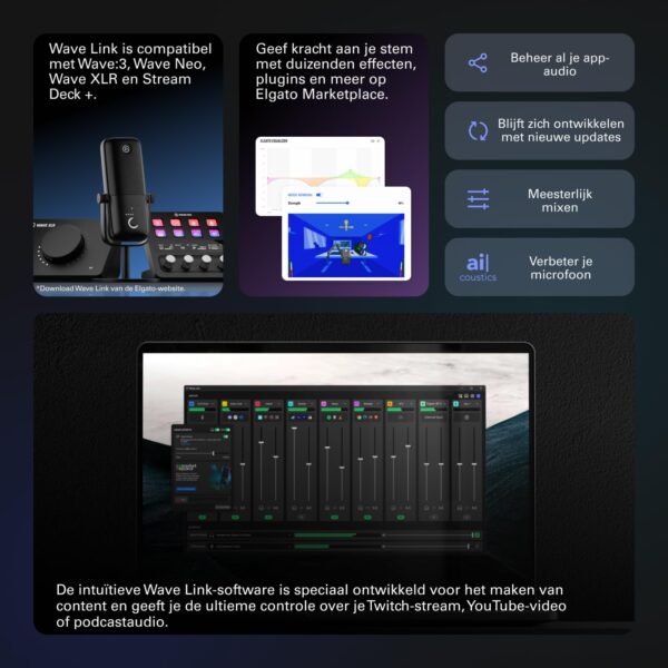 Elgato Stream Deck+, Audio Mixer, Live Production and Studio Controller for Content Creators, Streaming, Gaming, with customizable touch strip dials and LCD keys, works with Mac...