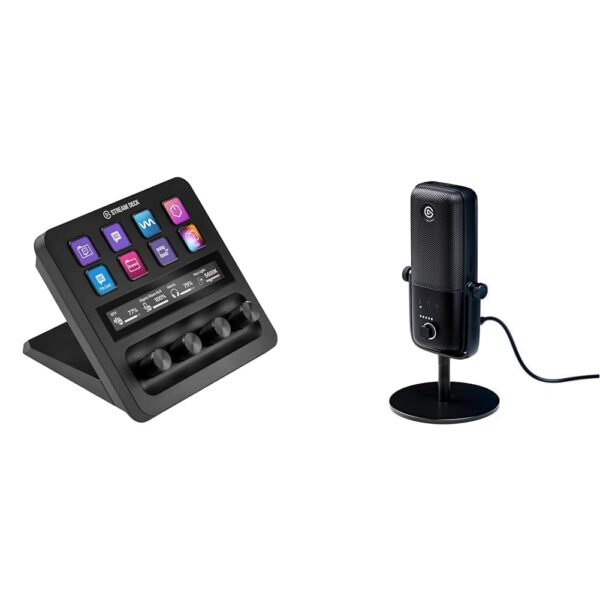 Elgato Stream Deck+, Audio Mixer, Studio Controller for Content Creators, Streaming, Works with Mac and PC & Elgato Wave:3 - Premium USB Condenser Microphone, for Mac, PC