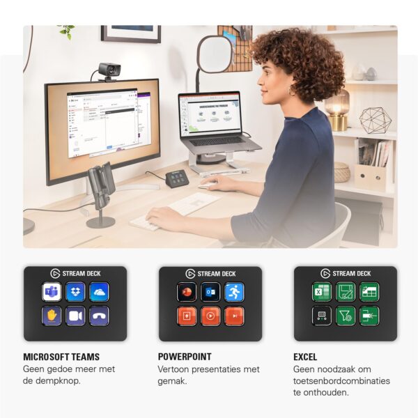 Elgato Stream Deck Mini – Control Zoom, Teams, PowerPoint, MS Office and more, Boost productivity with seamless integration for everyday apps, Easily set shortcuts, Mac and PC...