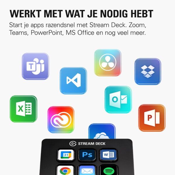 Elgato Stream Deck Mini – Control Zoom, Teams, PowerPoint, MS Office and more, Boost productivity with seamless integration for everyday apps, Easily set shortcuts, Mac and PC...