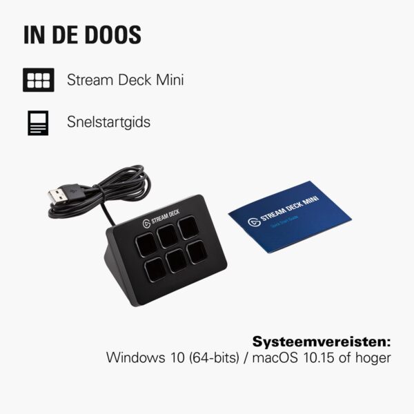 Elgato Stream Deck Mini – Control Zoom, Teams, PowerPoint, MS Office and more, Boost productivity with seamless integration for everyday apps, Easily set shortcuts, Mac and PC...