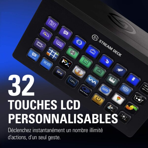 Elgato Stream Deck XL – Advanced studio controller, 32 macro keys, launches actions in apps and software such as OBS, Twitch, YouTube and more, works with Mac and PC