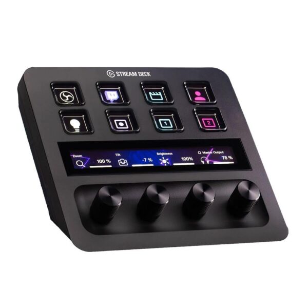 Elgato Stream Deck + XLR - Audio Mixer & Controller, XLR to USB rear microphone interface, compatible with any XLR microphone for podcasting, streaming, content creators, dials...