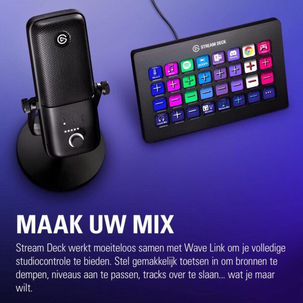 Elgato Wave:3 - Premium Studio Quality USB Condenser Microphone for Streaming, Podcasts, Gaming & Home Office, Free Mixer Software, Sound Effect Plugins, Plug & Play, for Mac, PC